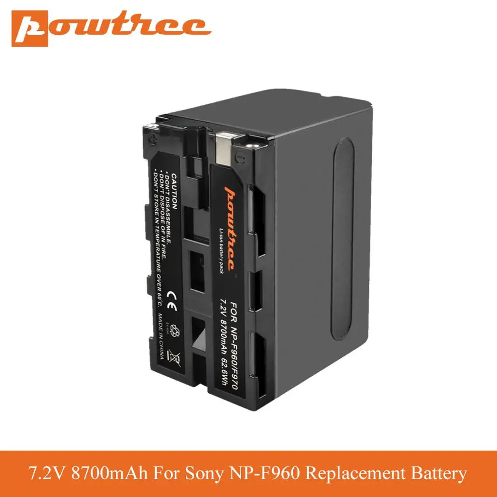 Powtree 8700mAh NP F970 NP-F960 Replacement Battery for Sony F960 975 QM91D Batterie DCR-VX2100 DSR-PD150 DSR-PD170 L70 | Электроника