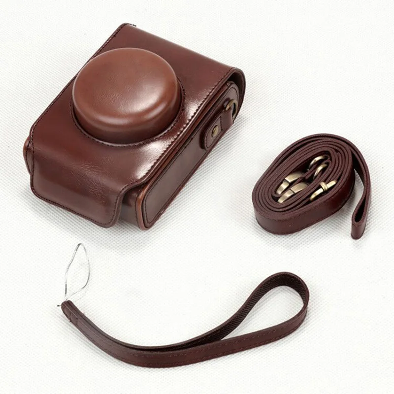 Coffee 2 Pu кожаный чехол для камеры Сумка для Panasonic Lumix LX7 LX5 LX5 LX3 LX10 LX15 сумка на плечо - Цвет: Coffee 2