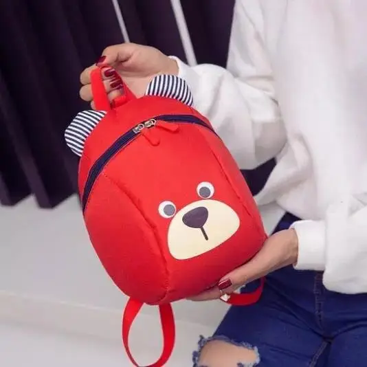 Рюкзак с животным узором для новорожденных и детей постарше, От 1 до 5 лет для мальчиков и девочек - Цвет: Красный
