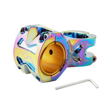 

31.8 / 35* 80mm Bike Stem Rainbow Upgrade Replacement Ultra Clear Aluminum Alloy Bicycle Dead Speed Short Handle Riser