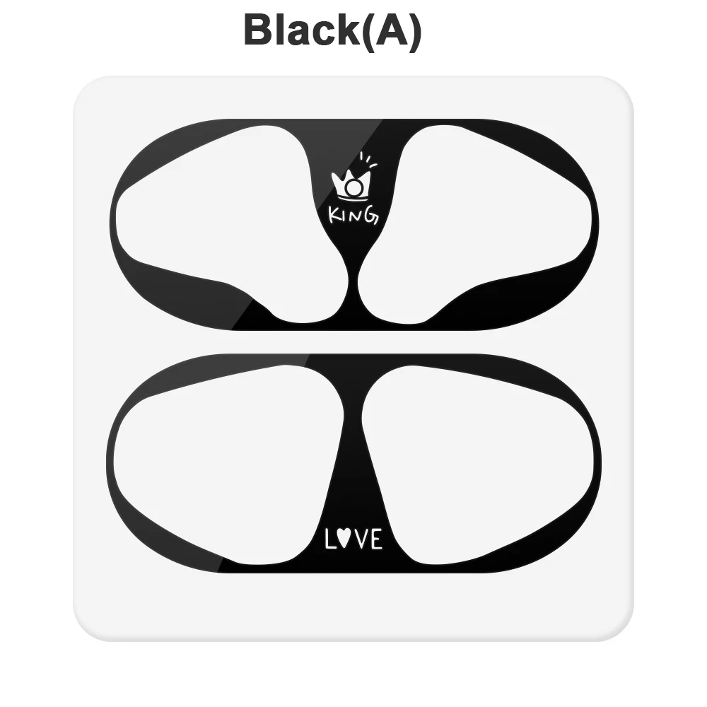 black A Новинка 1 комплект ультра тонкий защитный чехол металлическая пленка наклейка железная стружка защита от пыли для AirPods защитный чехол Аксессуары - Цвет: black A