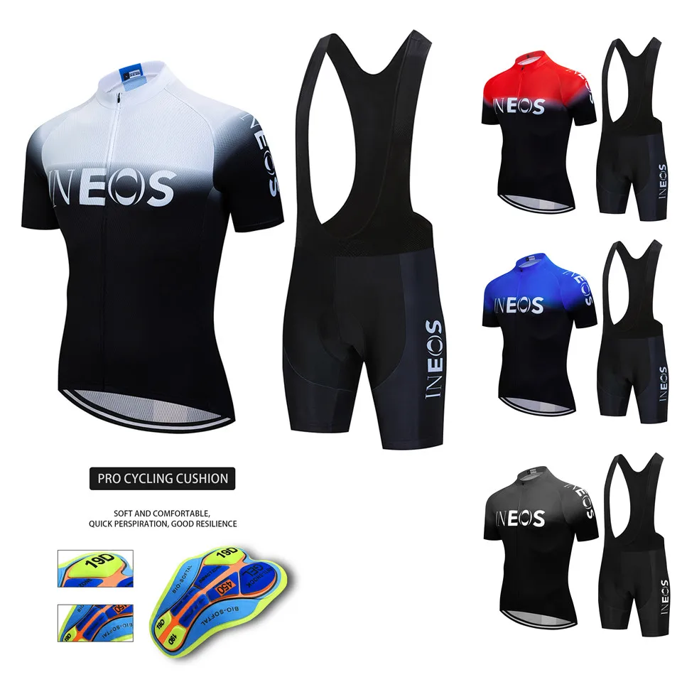 2020 WHITE INEOS Cycling jersey 9D pad shorts Bike wear set Ropa Ciclismo Quick Dry Mens pro BICYCLING Maillot Culotte