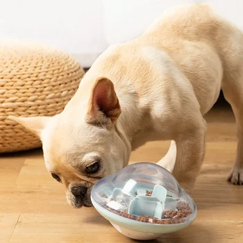 

Dog Toy Flying Saucer Tumbler Leaking Food Cute Funny Ball Interactive Cat Puzzle Slow Feeding Pet Toys