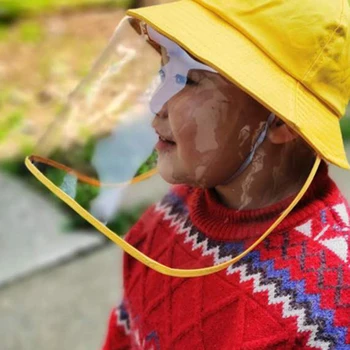 

Anti-Spitting Splash Bucket Hat Kindergarten Primary Safety Face Protection Children Dust Droplet Splash Proof Fisherman's Hat