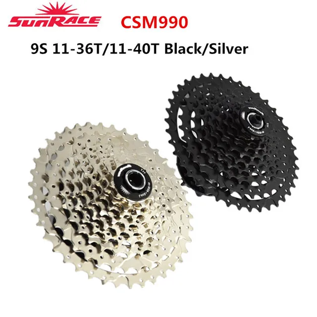 Sunracing CSM990 9 speed 11-40T 11-36T черная/Серебристая велосипедная кассета fit Shimano SRAM переходник маховика для GS SGS Derailleur качество