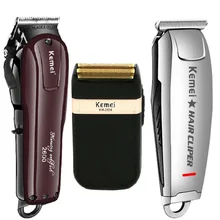 Kemei профессиональная электрическая машинка для стрижки волос перезаряжаемая Беспроводная Машинка для стрижки волос Бритва для бороды машинка для стрижки волос парикмахерская