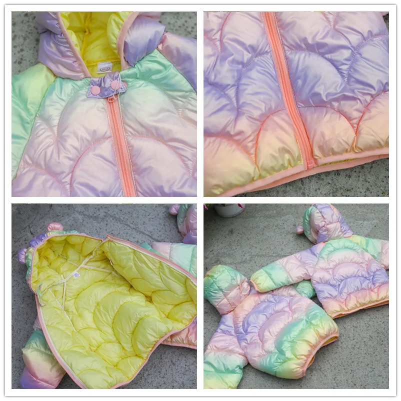 New Arrival Baby Girls Jacket Autumn Colorful Winter Boy Clothes Newborn Coats For Kids Down Cotton Jacket With Ear Hooded 0-5y
