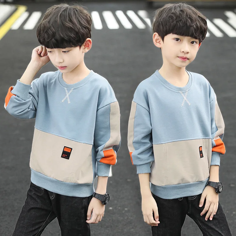 punkt Rund ned Had Kids Clothes Boys 4-12yrs Autumn/Winter Sweatshirt Long Sleeve T-shirt  Children Boy Sweatshirts Teen Boys Patchwork Top Pullover - AliExpress