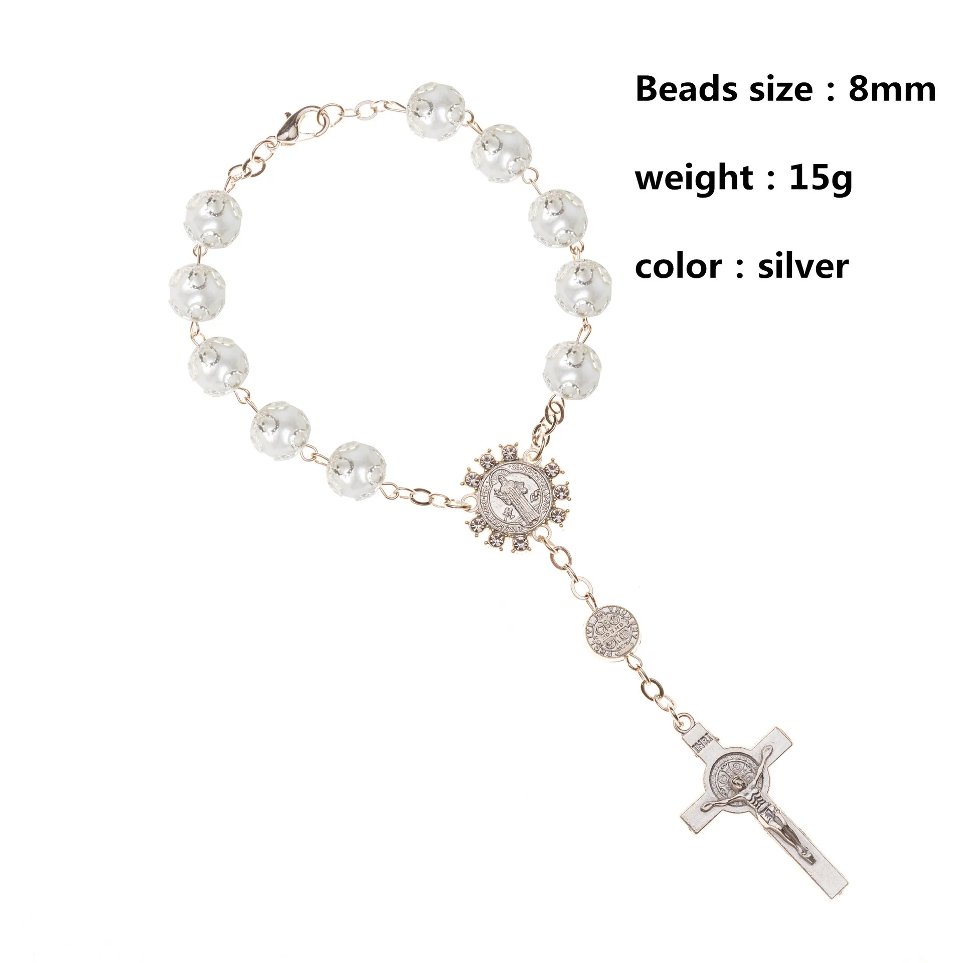 CR008 10pcs Vintage Religious Ornaments Religion Catholic Communion Cup Gift Cross Rosary Bracelet Bead Jewelry