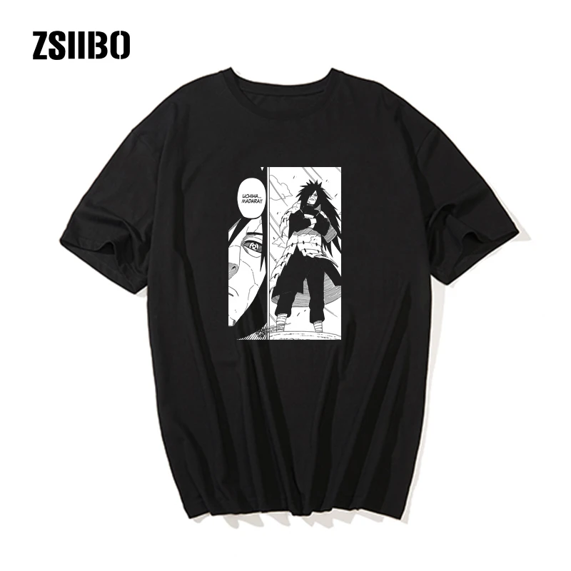 Мужская футболка Наруто Лето Харадзюку крутая унисекс короткий рукав Футболка японское аниме Забавный принт уличная футболка HY1MC107 - Color: black9