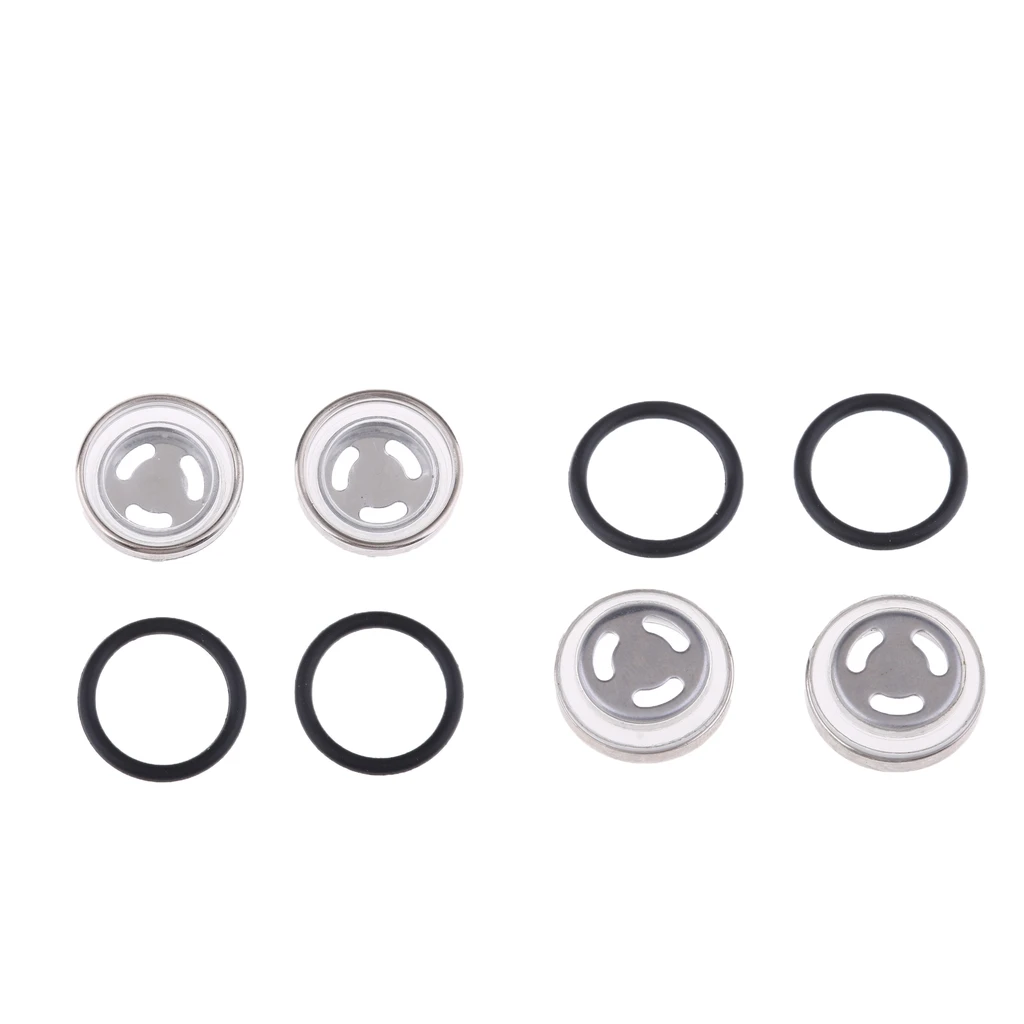 4 Pcs. Universal Motorcycle Sight Glass Oil Sight Glass With Sealing Rings Suitable For Front Or Rear Brake Cylinder, Φ18mm