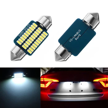 

2x Dome Festoon 3014SMD Error free Bright White LED License Plate Light For Volkswagen Golf 3 4 5 6 Passat 3c B6 B5 Polo