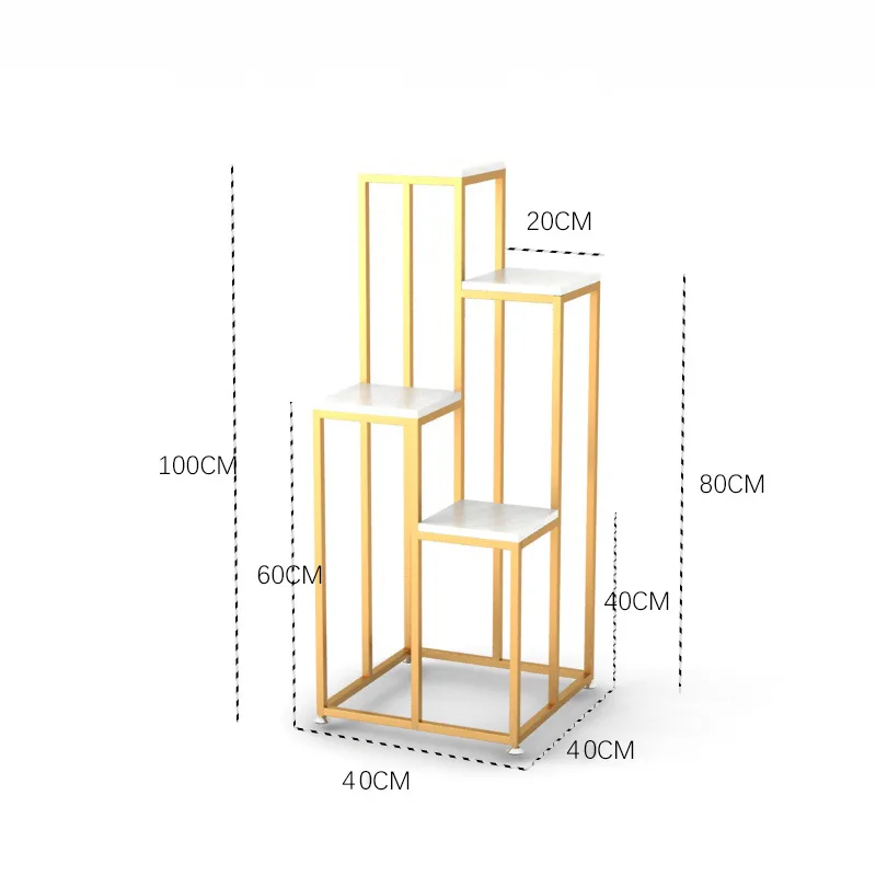 Металлическая полка для гостиной с цветами, металлическая подставка для балкона, железная стойка для цветов, креативная мраморная садовая подставка
