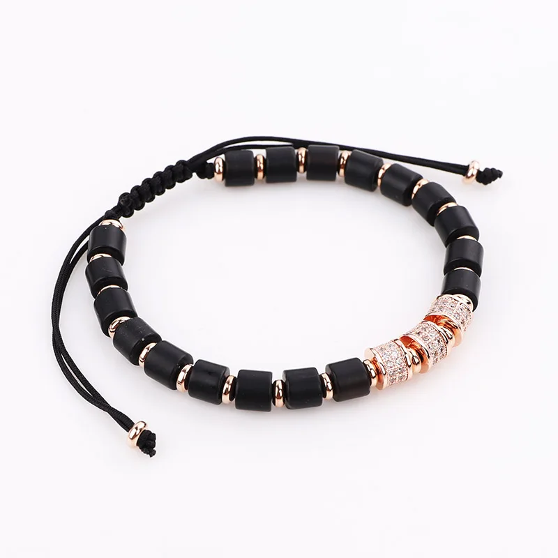 Men Women Jewelry Bracelet Brass CZ Charms Natural Stone Beads Bracelet Jewelry Warp Bracelet Men Women - Image 3