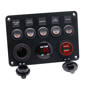 

Waterproof Toggle Switch Panel Dual USB Breaker Replacement Accessories Car Marine