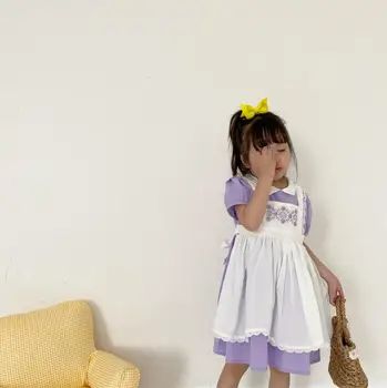 

2020 new girls patchwork dress summer fashion cotton girls dresses 1-6 years HV822