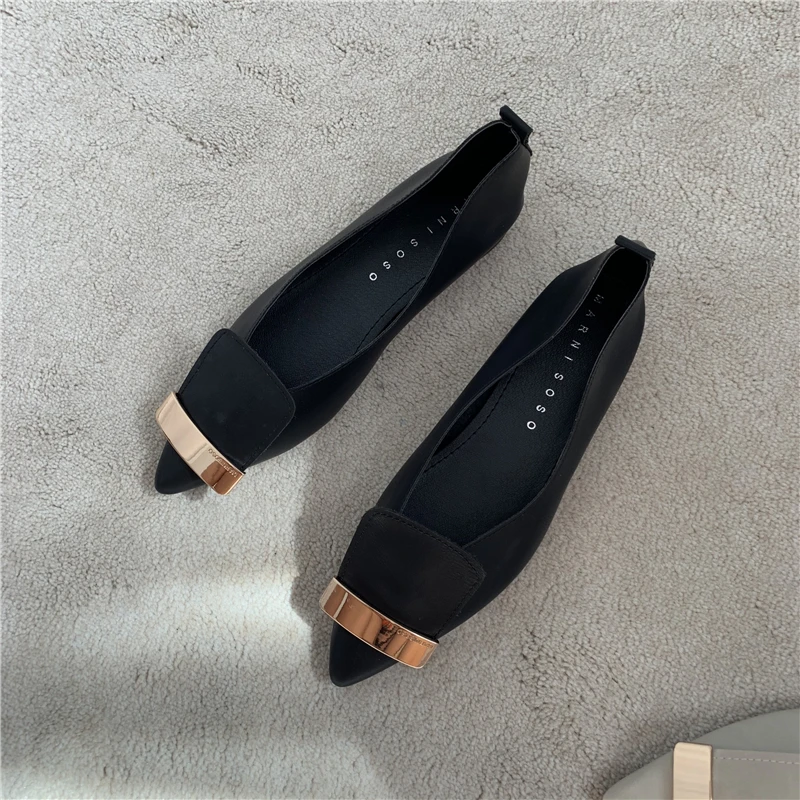 

Pointed Toe Casual Woman Platform Shoes Shallow Mouth Dress Flats Women Autumn Soft Fall Comfortable Nurse Driving Basic Fabric