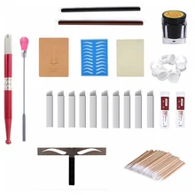Microblading Kit Practice Skin Manual Pen Eyebrow Balance Ruler Needle Blades Pigment Tattoo Aftercare Cream for Beginner