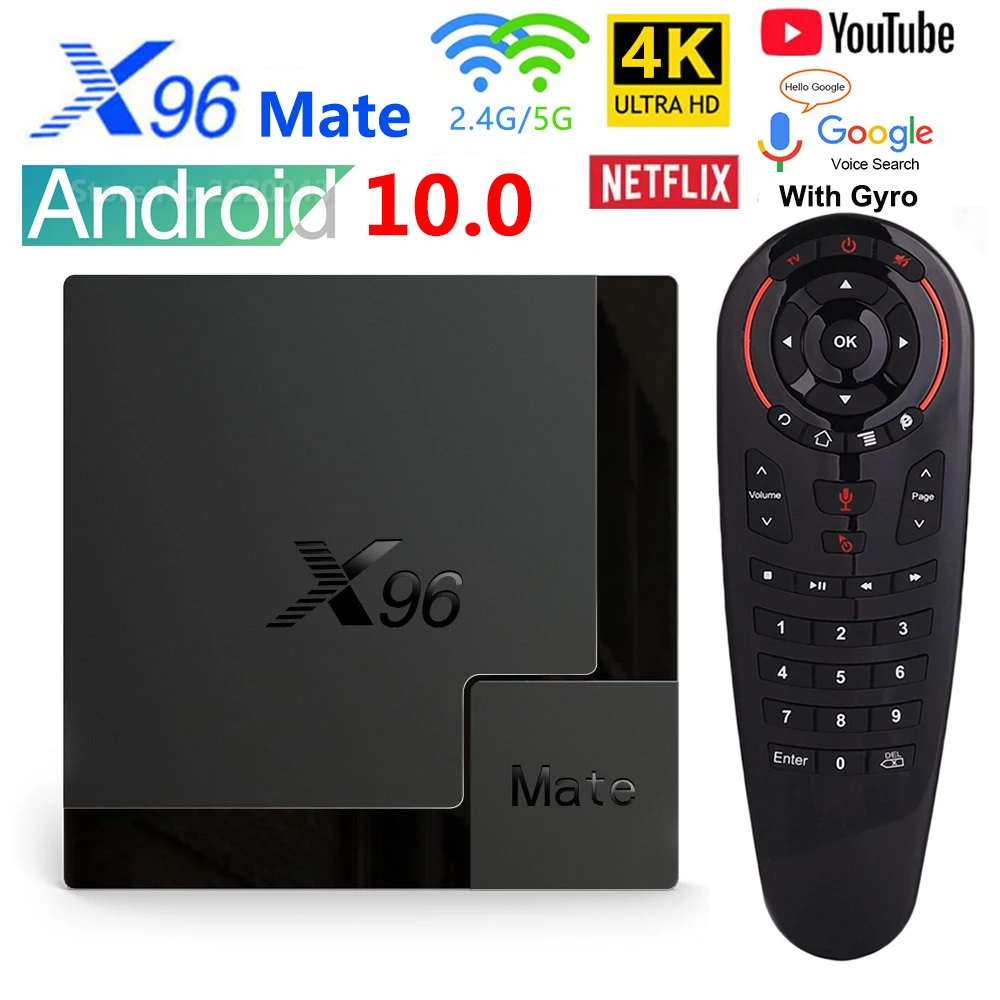 Приставка Смарт ТВ X96 Mate Android 10 Allwinner H616 4 + 64/32 ГБ Bluetooth 2020|ТВ-приставки и