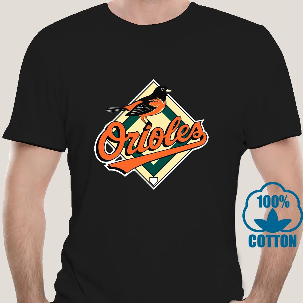 1424D Мужская футболка Orioles оранжевая с логотипом женская | одежда