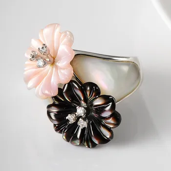 

2020 new s925 pure silver ladies ring new ethnic style simple retro flower ring for woman