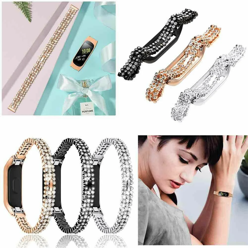 Для samsung Galaxy fit-e SM-R375/Fit SM-R370 ремешок из нержавеющей стали ремешок на запястье Замена горный хрусталь браслет ремешок для часов