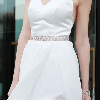 

Luxury Rhinestone Rose Gold Bridal Dress Sash Wedding Jewelry Accessories Women Headpiece Wait Belt