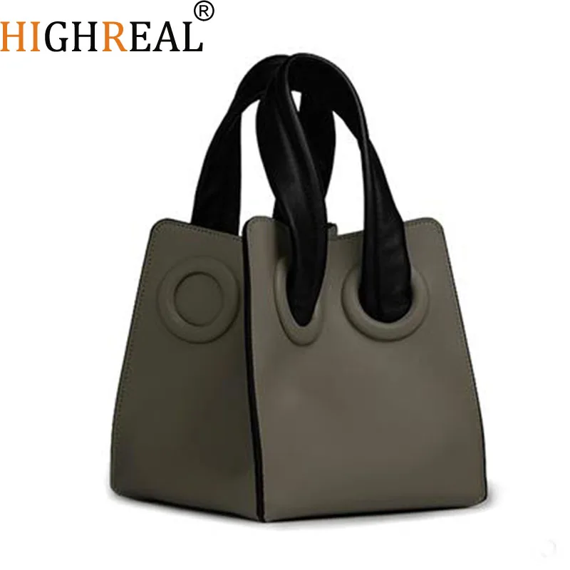 

New Pattern Concise Fashion Panelled Open Solid Handbag Block Form Small Square Mobile Phone Bag Leather Beach Shopping Bag Tote