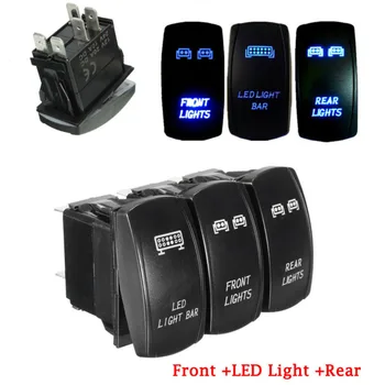 

3*Front&Rear&LED Lights Bar Rocker Switch For UTV Polaris RZR 4 XP 900 1000 Rangers/ Boats/ Cars/ Trucks/ Machines/ Tractor