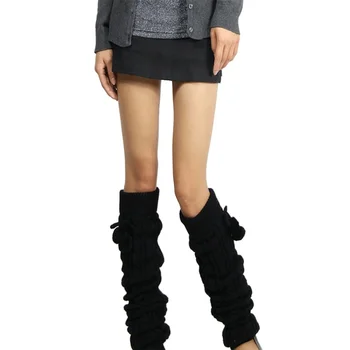 

Ladies Warm Thick Stockings Long Tube Wool Vertical Striped Twist Knitted Stockings Korean Solid Color Stockings