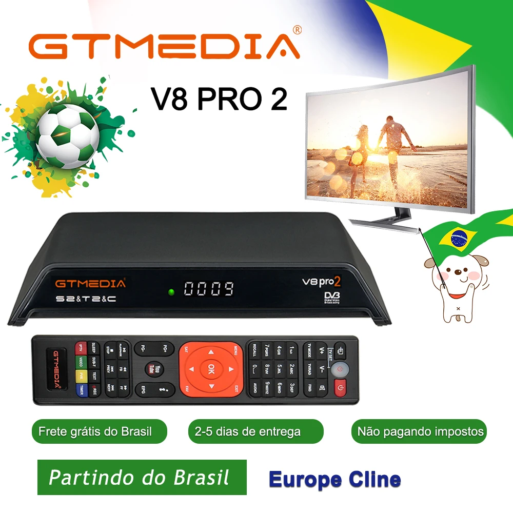 

GTmedia V8 PRO2 Satellite TV Receiver 1080P DVB-T2/S2/Cable/S2X CCcam Cline Spain Upgrade GTmedia V8 Nova V9 Super support iptv