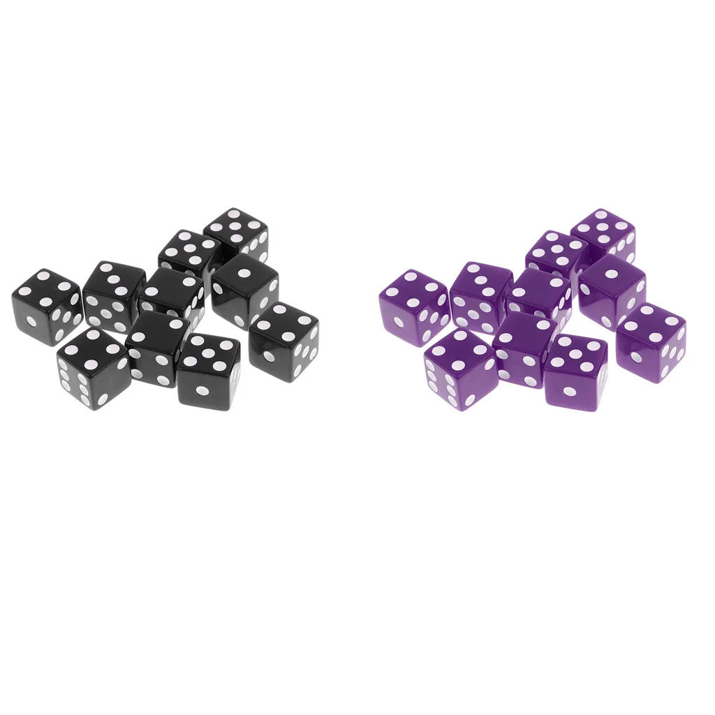 20x White Dotted Dice D6 Six Sided 16mm for MTG TRPG DND Table Board Games