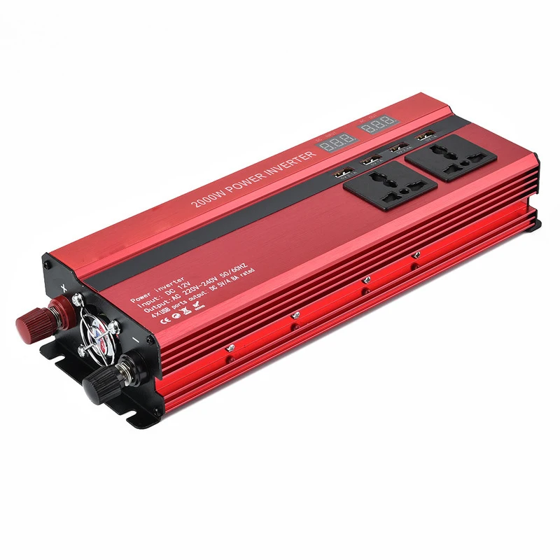 Automotive solar inverter 4000W / 5000W inverter DC12 / 24V to AC110 / 220V 4 USB interface sine wave car voltage converter