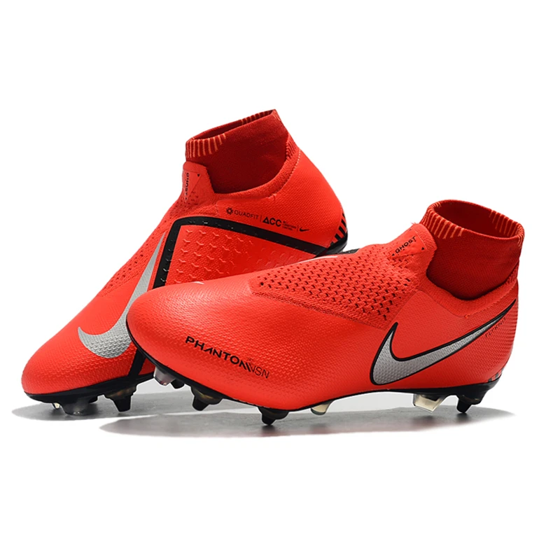 Nike Phantom VSN Elite DF SG-Pro Anti-сабо; большие размеры 39-45 высокие ботильоны футбольные бутсы обувь Футбол бутсы Для мужчин Бутсы Обувь для футбола