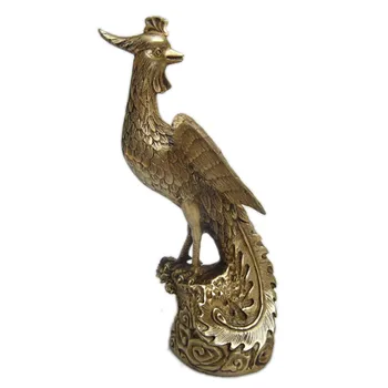Antiguo bronce China cobre ornamentos Phoenix muebles para el hogar regalos adornos para el hogar