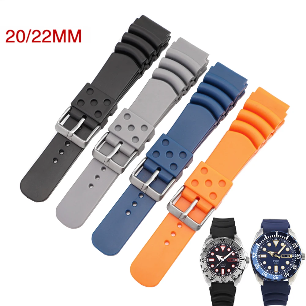 20Mm 22Mm 24Mm Cinturino Per Orologio Subacqueo In Gomma Cinturino Da Polso Sportivo In Silicone Impermeabile Cinturino Per Cinturino Per Seiko Diver 