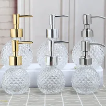 Европейский прозрачный стеклянный гель для душа, дозатор мыла, дезинфицирующее средство для рук, бутылка с золотым и серебряным прессованием, бутылка для лосьона