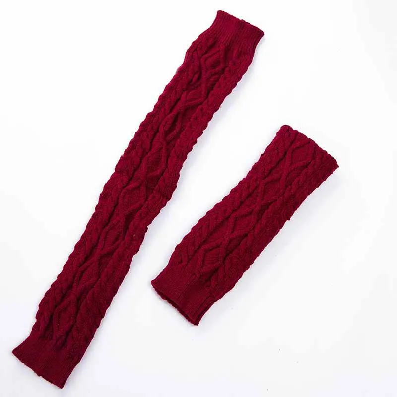 FENNASI, осенние и зимние шерстяные носки выше колена, женские толстые теплые носки, Хлопковые вязаные зимние носки - Цвет: Wine Red