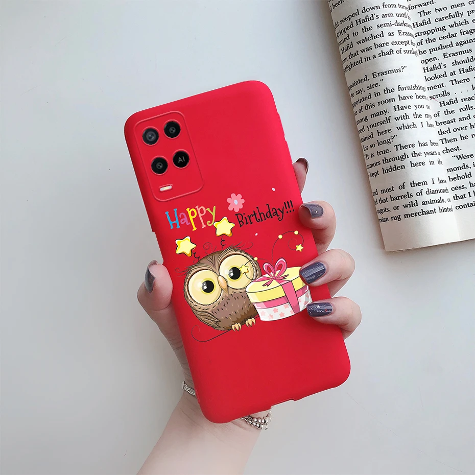 For OPPO A54 A 54 2021 Case Flower Silicon Phone Cover For OPPOA54 CPH2239 CPH2195 A 54 5G Shockproof Soft Bumper 6.5" Cute Case