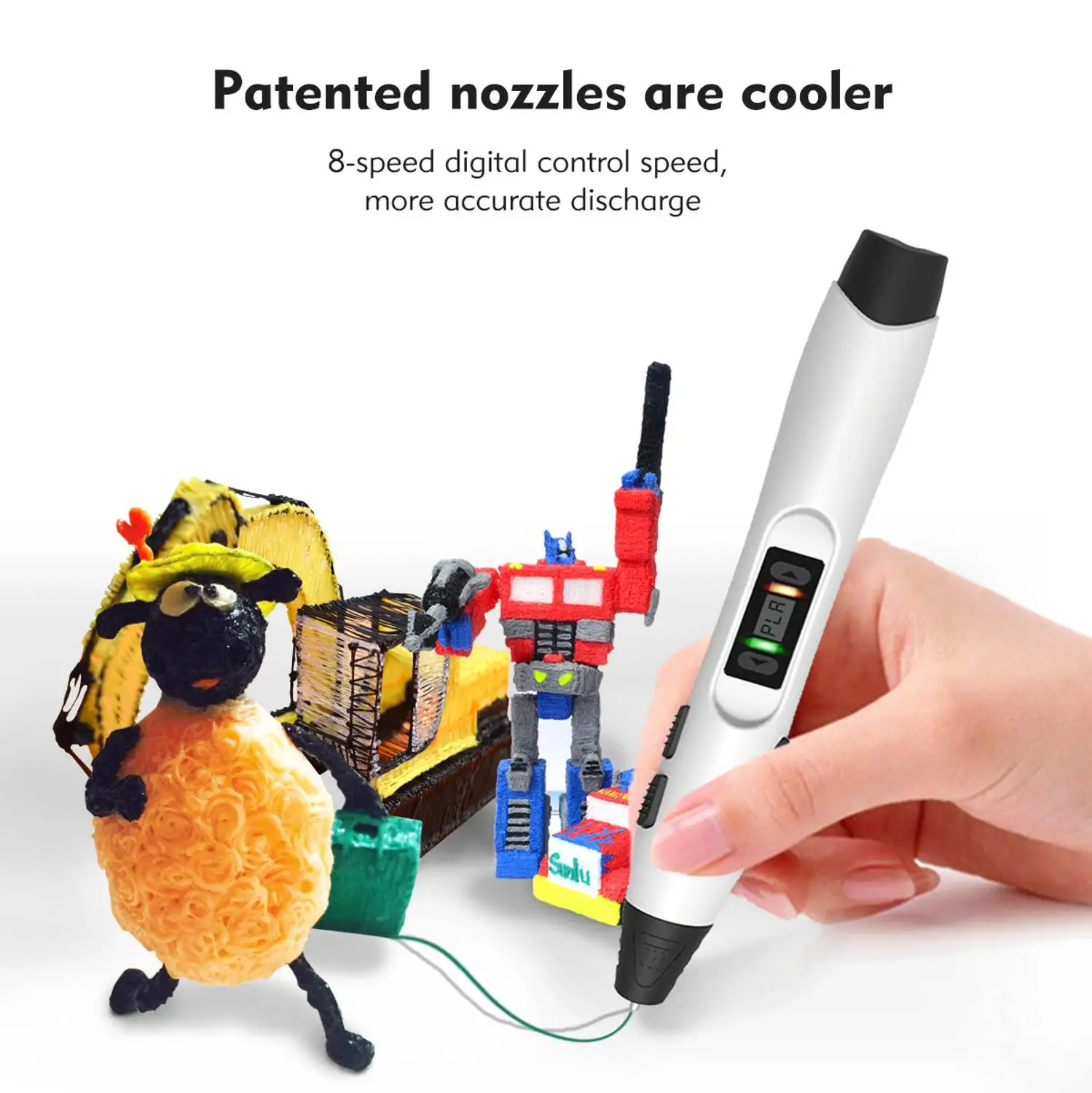 SUNLU 2019 новая 3d ручка с горячая Распродажа Sunlu Sl300 светодиодный дисплей для Diy Pla Abs