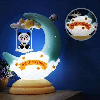 

LED Night Light resin Moon Unicorn Cartoon Baby Nursery Lamp Breathing for Children Kid Girl Toy Christmas Gift