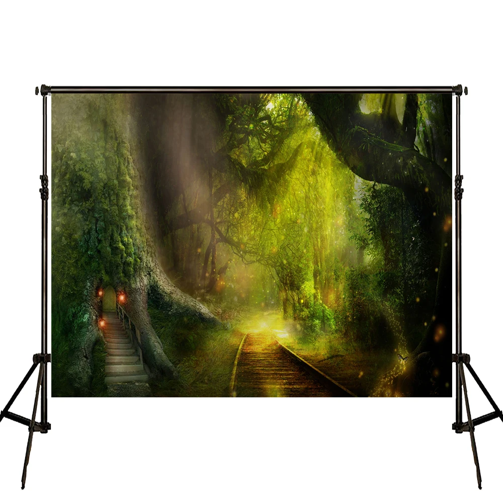 Kate 10x10ft зеленый лес фэнтези фон для фотосъемки с героями мультфильмов Сказочный