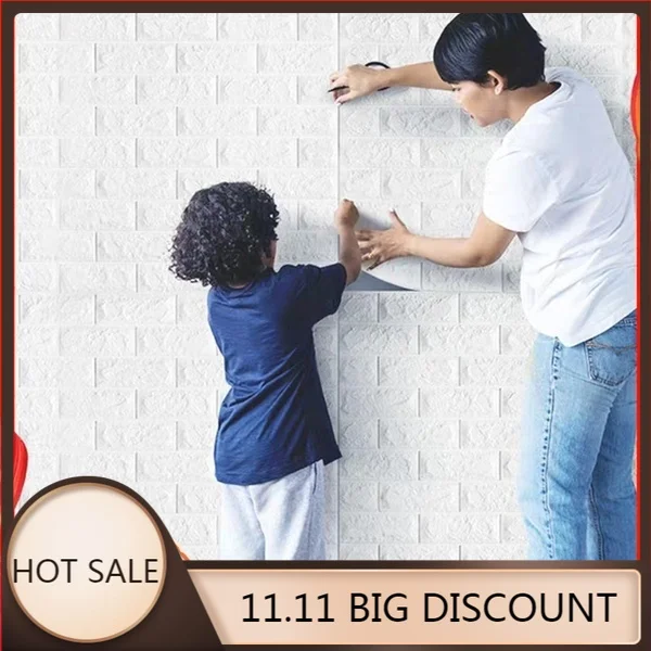 

3D PE Foam Wall Stickers Safety Home Decor Wallpaper DIY Wall Decor Brick Living Room Kids Bedroom Decorative Sticker