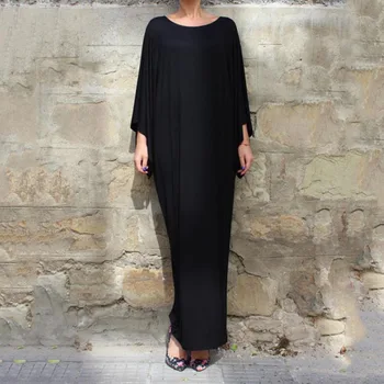 

Muslim Women Abaya Long Maxi Dress Islam Prayer Robe Kaftan Jilbab Arabic Dubai Dresses Solid Color Vestidos Ropa Mujer