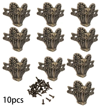 

10Pcs Zinc Alloy Jewelry Chest Wood Box Retro Feet Leg Corner Protector Metal Corners For Books Scrapbooking Photo Albums