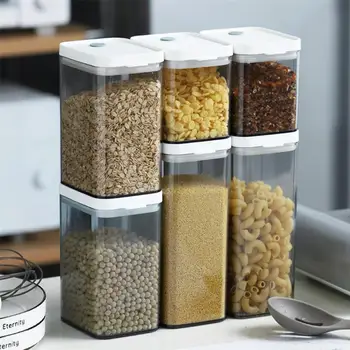 

Food Storage Containers 6Piece Kitchen Storage Stackable Food Storage Containers With Lids Stackable Storage Jars