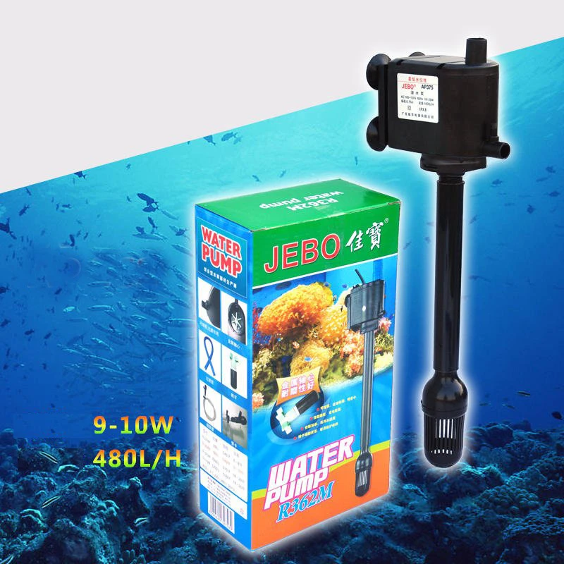 Jebo R362m Aquarium Fish Tank Filtering System Submersible Water Filter 480l/h 10w Filters