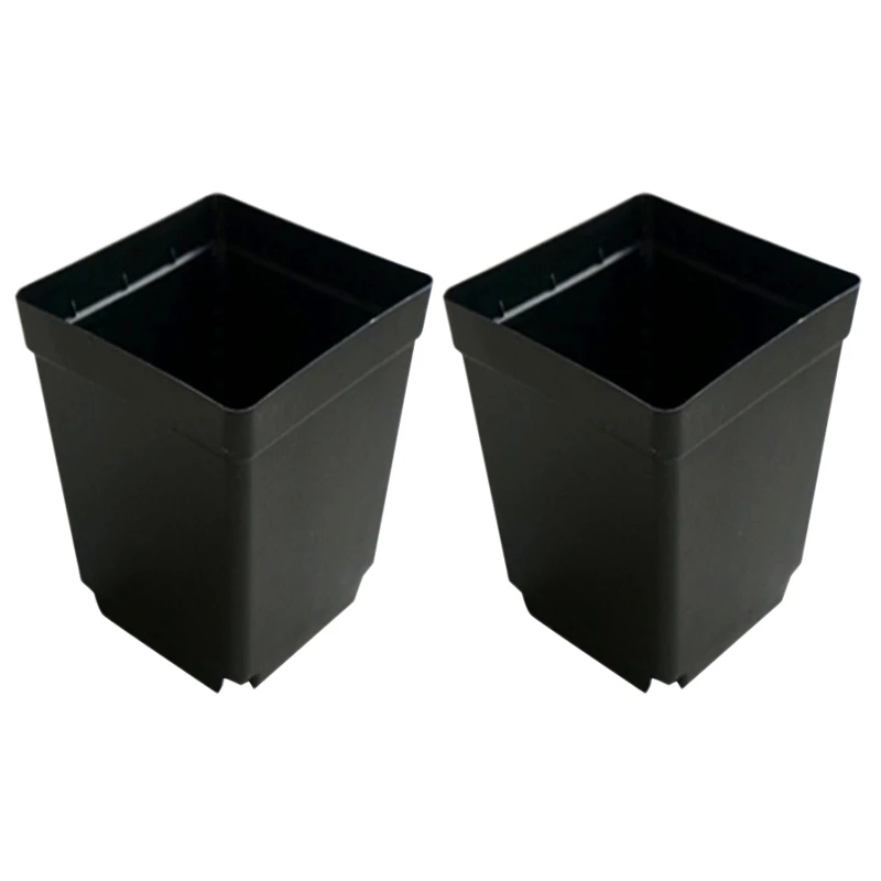 200pcs Plant Disposable Flower Pot Small Black Square Cutting Seedling