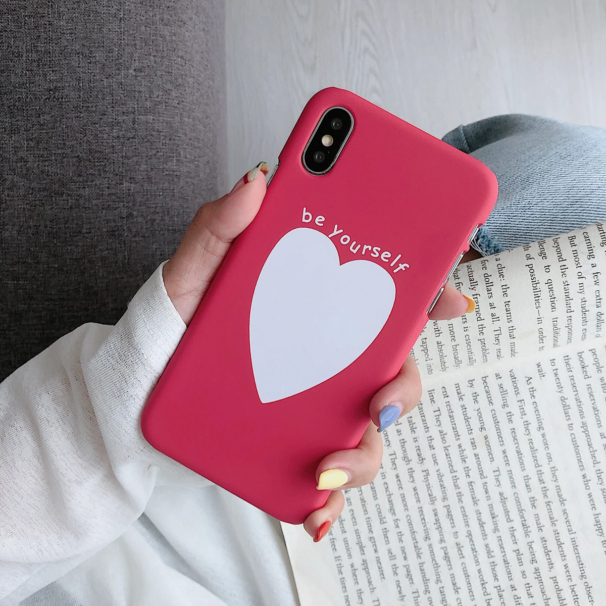 

New Cute Lovely Fashion Love Heart Pattern Case For iphone 6 6S 7 8 Plus X XR XS Max Cover Ip 6plus 7plus 8plus XsMax Hard Cases