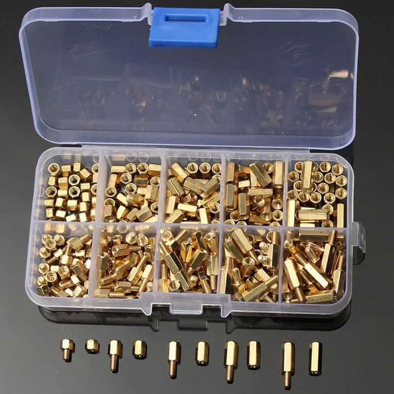 Cena 300 szt. M3 mosiężna kolumna sześciokątna wspornik dystansowy zestaw nakrętek śrubowych